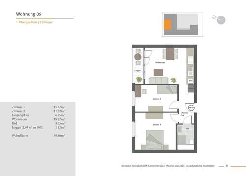 WE09 - Etagenwohnung mit 59,20 m&sup2; in Berlin zum Kaufen