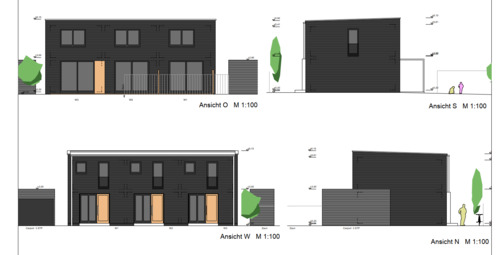 Ansichten und Schnitt Neubau - 