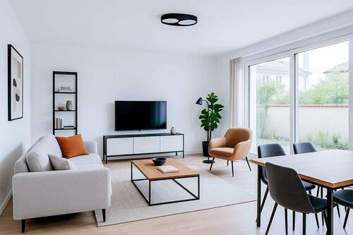 Wohnzimmer (Staged) - *Ihr neues Zuhause! frisch renovierte 2,5-Zimmer EG-Wohnung mit Terrasse*