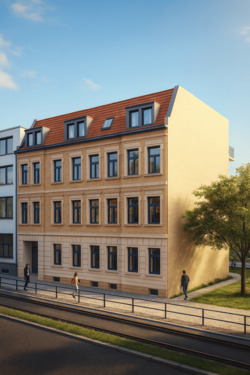 Strassenansicht - 4 Zimmer Etagenwohnung zum Kaufen in Taucha