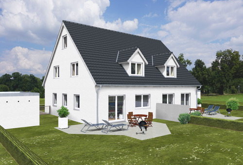 Garten Giebel West.png - Doppelhaushälfte mit 117,00 m&sup2; in Berg bei Neumarkt in der Oberpfalz zum Kaufen