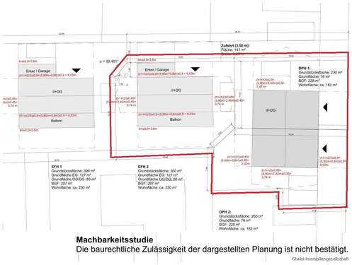 Grdst 861 m². Bebauungsvorschlag - 