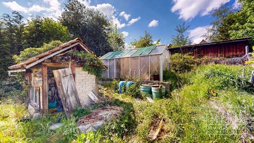 Garten mit Gewächshaus - 