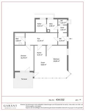Grundriss - Moderne 2 Zimmer-Wohnung mit Fußbodenheizung und Balkon in Stuttgart-Rohracker!