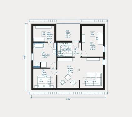 Offenes Wohnen mit Stil - 