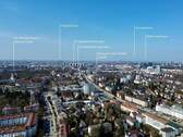 Panoramablick über München mit Orientierungspunkten - 