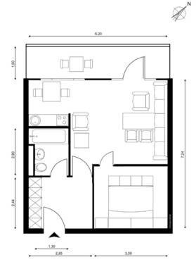 Beispiel 1,5 Zimmer - 