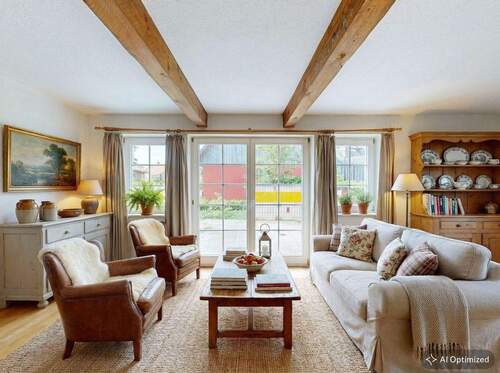 [KI-optimiertes Foto] Wohnzimmer mit Austritt zur Sonnenterrasse im Erdgeschoss - 