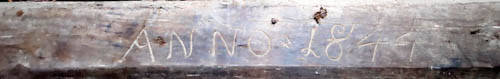 Balken mit Inschrift Anno 1844 - 