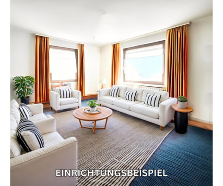 EG Einrichtungsbeispiel Helles Wohnzmmer mit zwei nach Süd - West ausgerichteten Fenstern - Einfamilienhaus mit 130,00 m² in Neunkirchen zum Kaufen