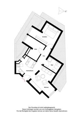 Dachgeschoss mit Beispielmöblierung - 