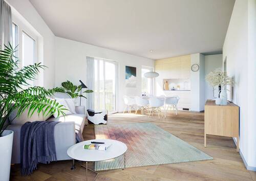 Unverbindliche Innenvisualisierung Wohnbereich WE 09 - Etagenwohnung mit 80,20 m² in Dresden zum Kaufen