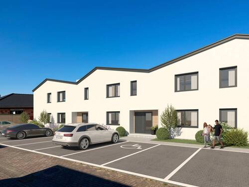 Hausfront - Maritime Wohnung mit Balkon, eigenem Garten und Stellplatz am Ufer des Muldestausees in Pouch