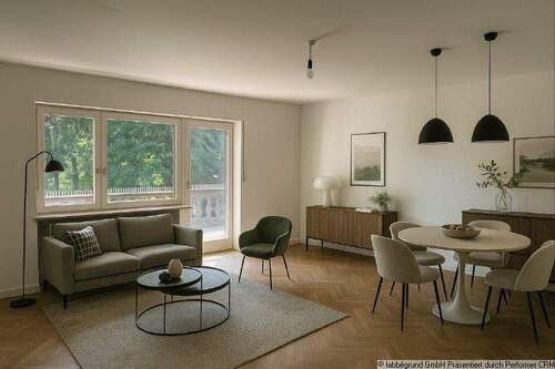 Visualisierung Wohnzimmer - 2 Zimmer Etagenwohnung zum Kaufen in Bad Wiessee