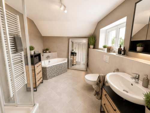 Duschbad mit Badewanne - 
