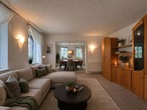 Wohnzimmer _optimiert mit KI - Einfamilienhaus mit 125,00 m&sup2; in Dresden zum Kaufen