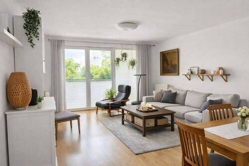 Wohnzimmer - EG-Wohnung mit Terrasse & Garten, TG-Stellplatz, moderne Küche, ruhige Lage in Eschborn