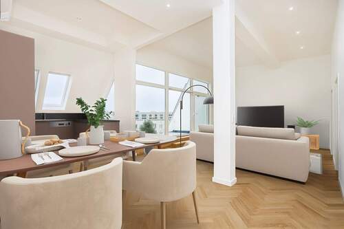 Essbereich Möblierungsbeispiel - 4 Zimmer Etagenwohnung zum Kaufen in Berlin