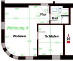 Grundriss - 2 Zimmer Etagenwohnung zur Miete in Gotha