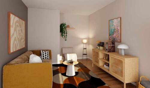 Wohnzimmer - 3 Zimmer Etagenwohnung zum Kaufen in Düsseldorf