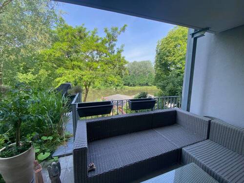 Terrasse/ Blick auf die Saale - 