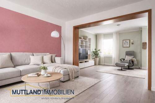 Wohnbereich - KI umgestaltet - 