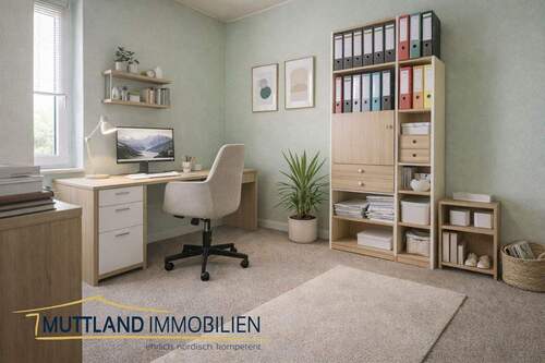 Arbeitszimmer - KI umgestaltet - 