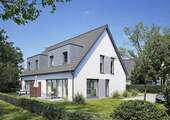 Außenansiocht Terrasse - Neubau-Doppelhaushälfte (KfW 40) in Münster-Gremmendorf