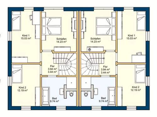 1. OG - beide Haushälften - 