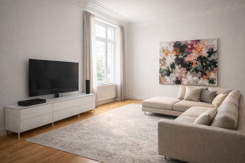 Wohnzimmer - Edle 2-Zimmer-Altbauwohnung im ruhigen Seitenflügel nahe Ku’damm – hochwertig saniert, Fernwärme und sehr gepflegte Altbausubstanz