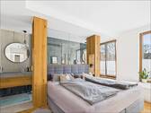 Seitliche Einbauten um das Bett - 
