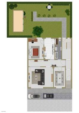 Erdgeschoss und Außenbereich - 