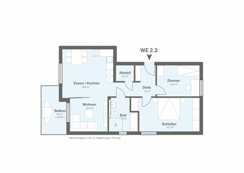 Whg. im Obergeschoss - Etagenwohnung mit 80,00 m&sup2; in Bielefeld zum Kaufen