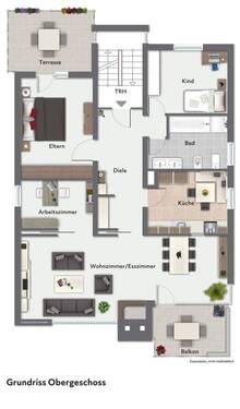 GR Obergeschoss möbiliert - 4 Zimmer Etagenwohnung in Schriesheim