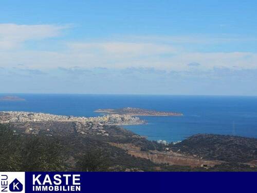 Titel - Grundstück mit Panoramablick auf das Meer und Baugenehmigung, Agios Nikolaos