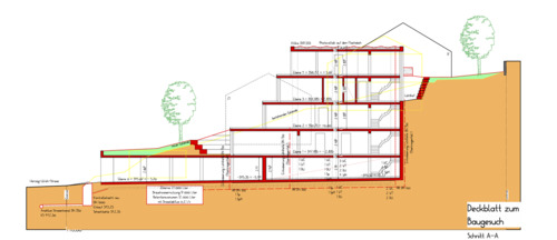 Querschnitt Bauzeichnung - 
