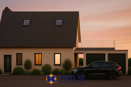 Beispielvisualisierung Frontansicht Haus - Wohnen mit Stil - Exklusive Dachgeschosswohnung in ruhigem Zweifamilienhaus mit XXL-Dachterrasse