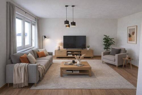 Einrichtungsbeispiel Wohnzimmer KI generiert - 