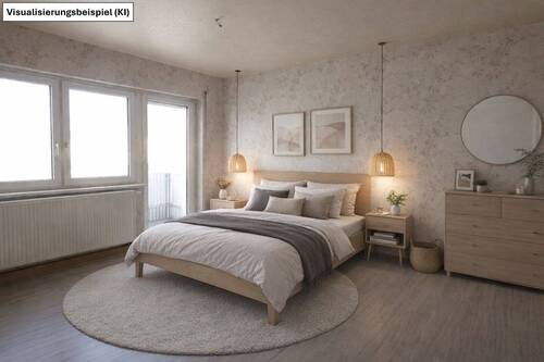 Einrichtungsbeispiel Schlafzimmer KI generiert - 