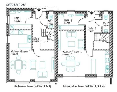 Erdgeschoss - 5 Zimmer Reihenmittelhaus zum Kaufen in Reppenstedt