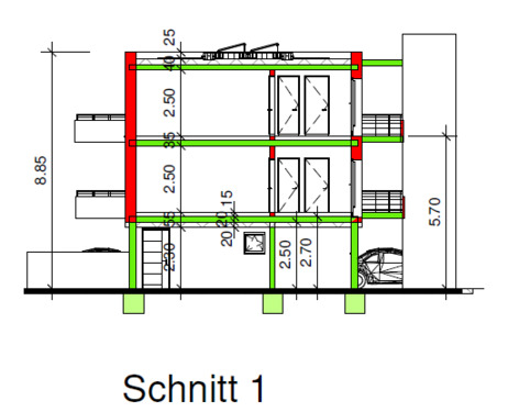 Schnitt 1 - Etagenwohnung mit 92,00 m&sup2; in Ohlsbach zum Kaufen