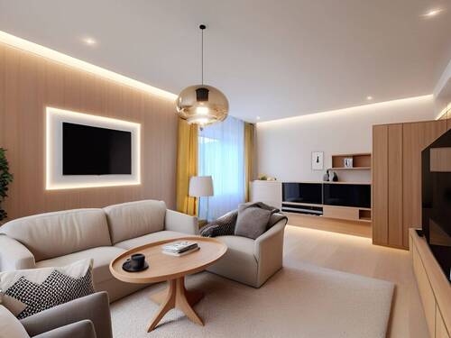 KI bearbeitet Einrichtungsvorschlag - Etagenwohnung mit 81,00 m&sup2; in München zum Kaufen