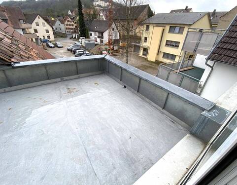 Flachdach Hausrückseite - 
