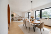 Wohn und Esszimmer - Digitales Homestagging - 3 Zimmer Etagenwohnung zur Miete in Düsseldorf