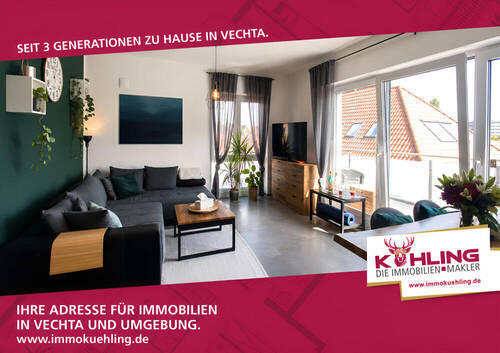 Wohnzimmer - Stilvoll, modern, gepflegt - 2-Zimmer-Wohnung mit Balkon