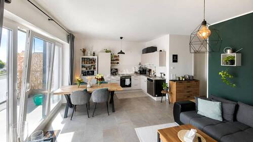Blick zum Kochbereich - Etagenwohnung mit 67,00 m&sup2; in Vechta zur Miete