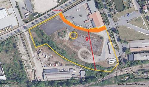 Lageplan markiert - Grundstück zum Kaufen in Rudolstadt
