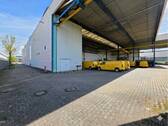 Ansicht überdachte Freifläche LKW Durchfahrt - Halle zur Miete in Garching bei München