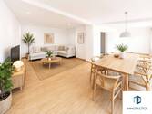 Wohnzimmer mit Essbereich - Einrichtungsbeispiel - 6 Zimmer Einfamilienhaus in Simmertal