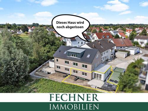 Luftaufnahme - Kurzfristig verfügbar - Ingolstadt Hundszell - 3-Zimmer-Erdgeschosswohnung mit Terrasse und Garten!